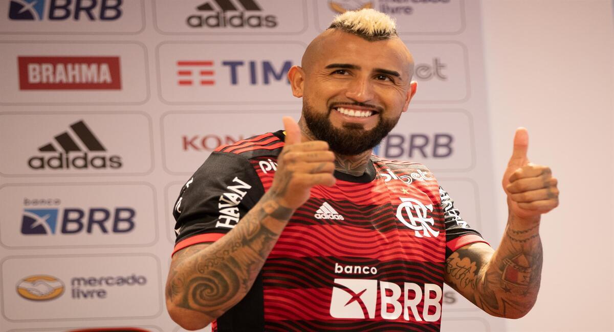 Vidal fue presentado en Flamengo. Foto: EFE