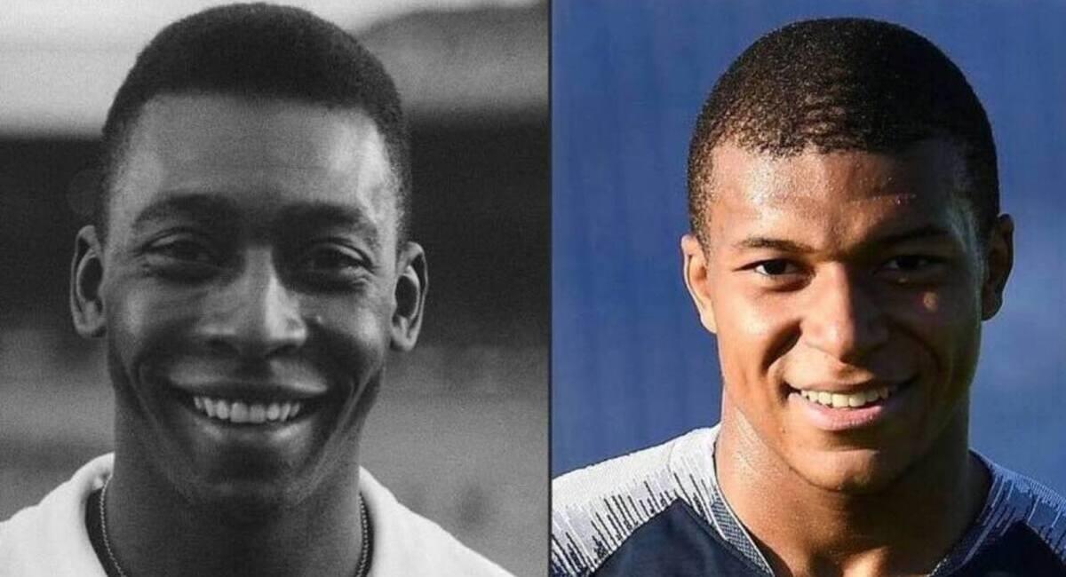 Pelé y Kylian Mbappé. Foto: Twitter @SoyFan10