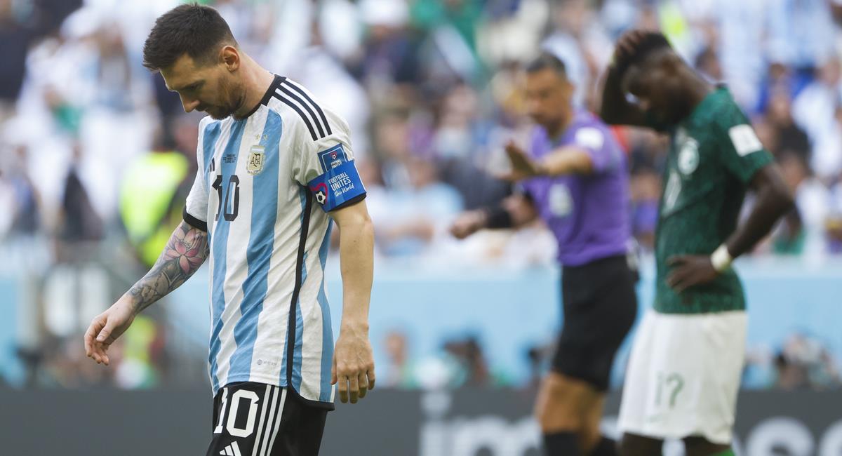 Argentina perdió en el debut 2-1 ante Arabia Saudita en Qatar 2022. Foto: EFE