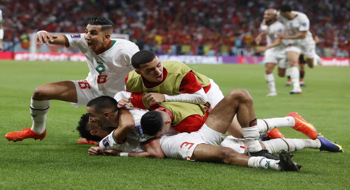 Marruecos sorprendió a Bélgica y lo derrotó 2-0. Foto: EFE