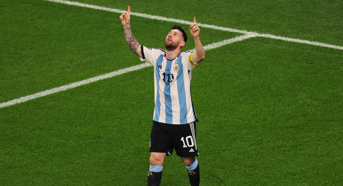 Lionel Messi en la celebración del gol. Foto: EFE