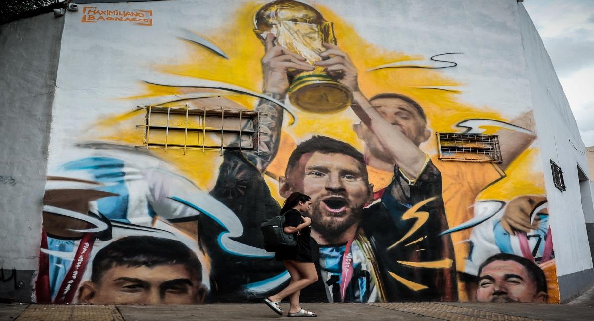 El mural de Messi está en el barrio de Palermo. Foto: EFE