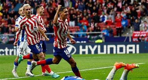 Con un gol de Molina, Atlético Madrid derrotó 2-1 a a Real Sociedad