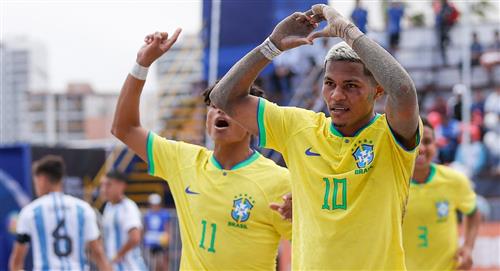 Argentina perdió 0-10 con Brasil en el Sudamericano Sub 20 de Fútbol Playa