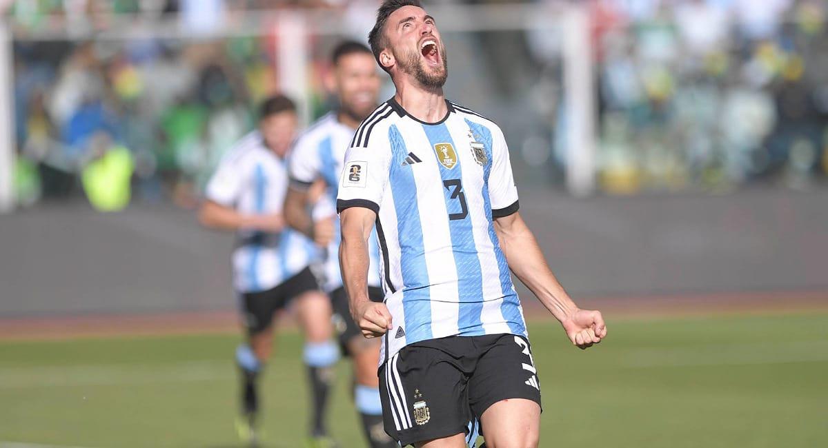 Tagliafico marcó su primer gol con la Selección. Foto: Twitter @Argentina