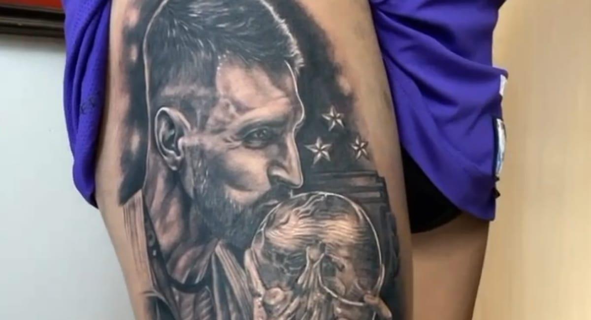 Futbolista de Houston Dynamo tiene tatuado a Messi. Foto: Instagram @franco.n.escobar