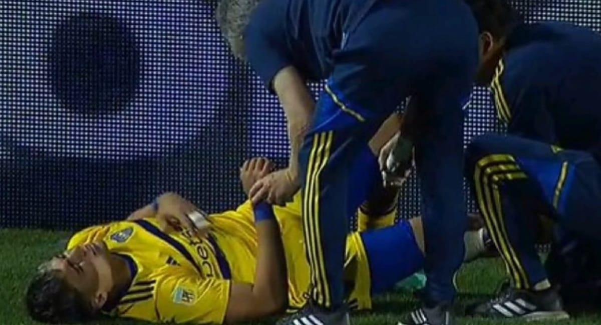 Zeballos salió lesionado ante Belgrano. Foto: captura de pantalla