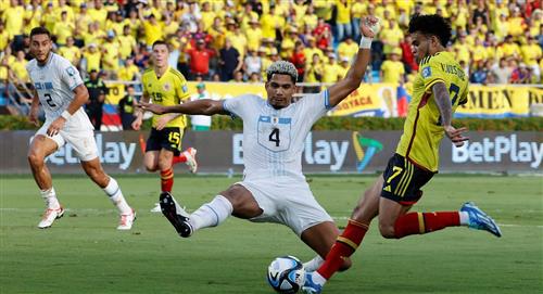 Empate agónico entre Colombia y Uruguay, por las Eliminatorias