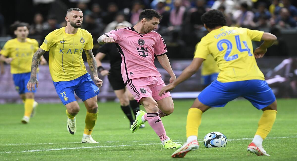 Messi jugó 8 minutos ante Al Nassr. Foto: EFE