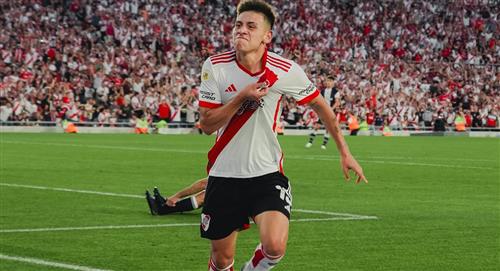 Claudio Echeverri marcó su primer gol con la camiseta de River Plate en Primera División