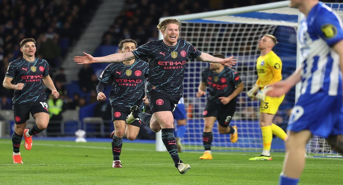 De Bruyne anotó uno de los goles de Manchester City. Foto: EFE